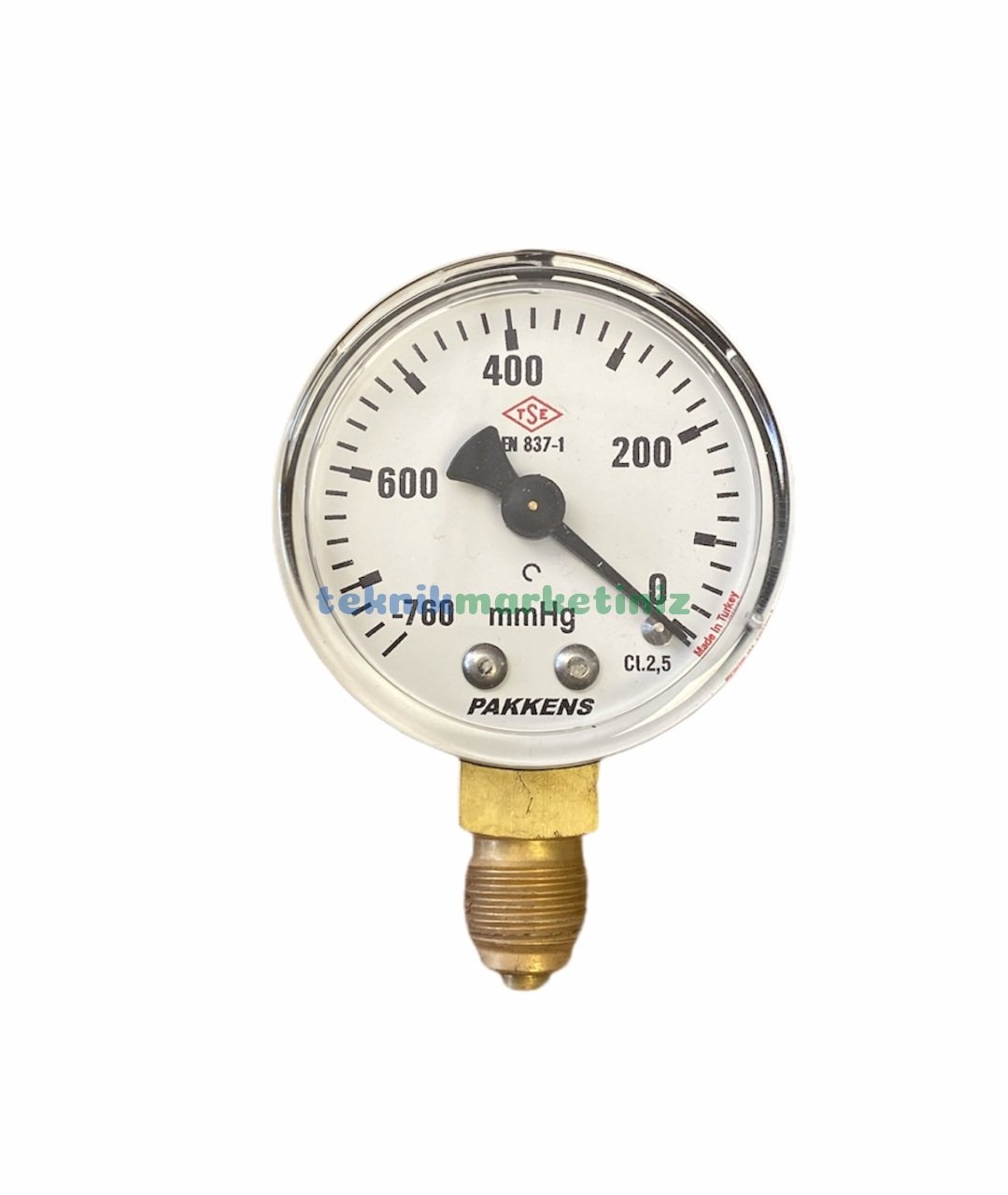 Ø50mm -760 mmHg Alttan Bağlantılı Kurutip G14'' Vakummetre, Vakum Göstergesi CL2,5 PAKKENS